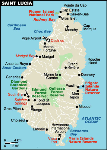 kaart st lucia