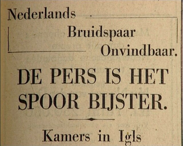 Override of the title andere tijden, krantenbericht